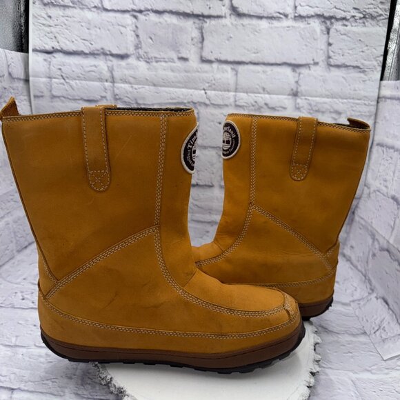 Timberland Mukluk Boots Women 8.5 Fur Lined Pull On Winter Boot Tan Suede Y2K - Picture 7 of 10
